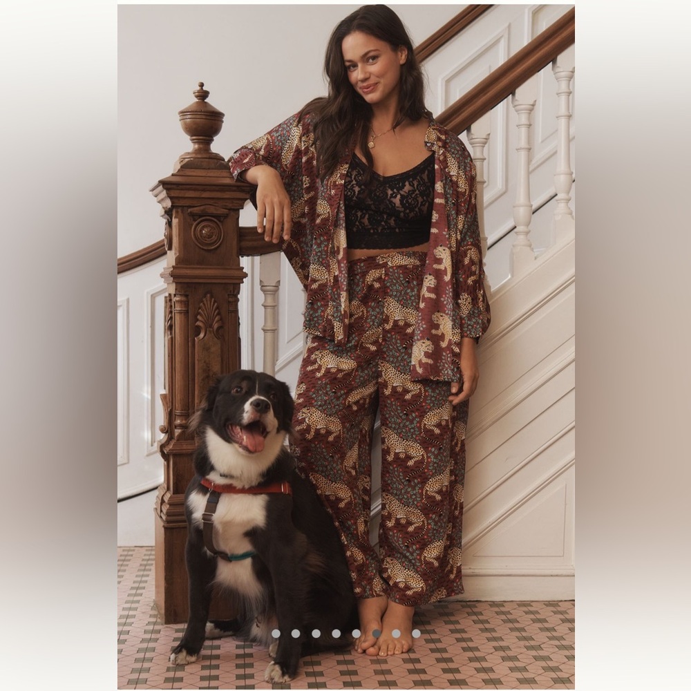Anthropologie Printfresh Bagheera Pajama Set